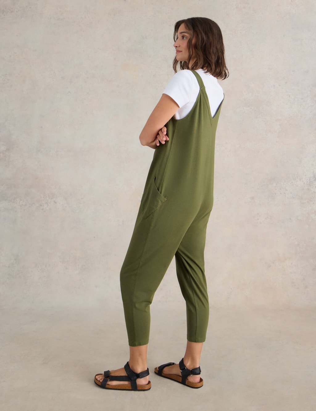 Cotton Rich Jersey Cropped Jumpsuit 3 of 6