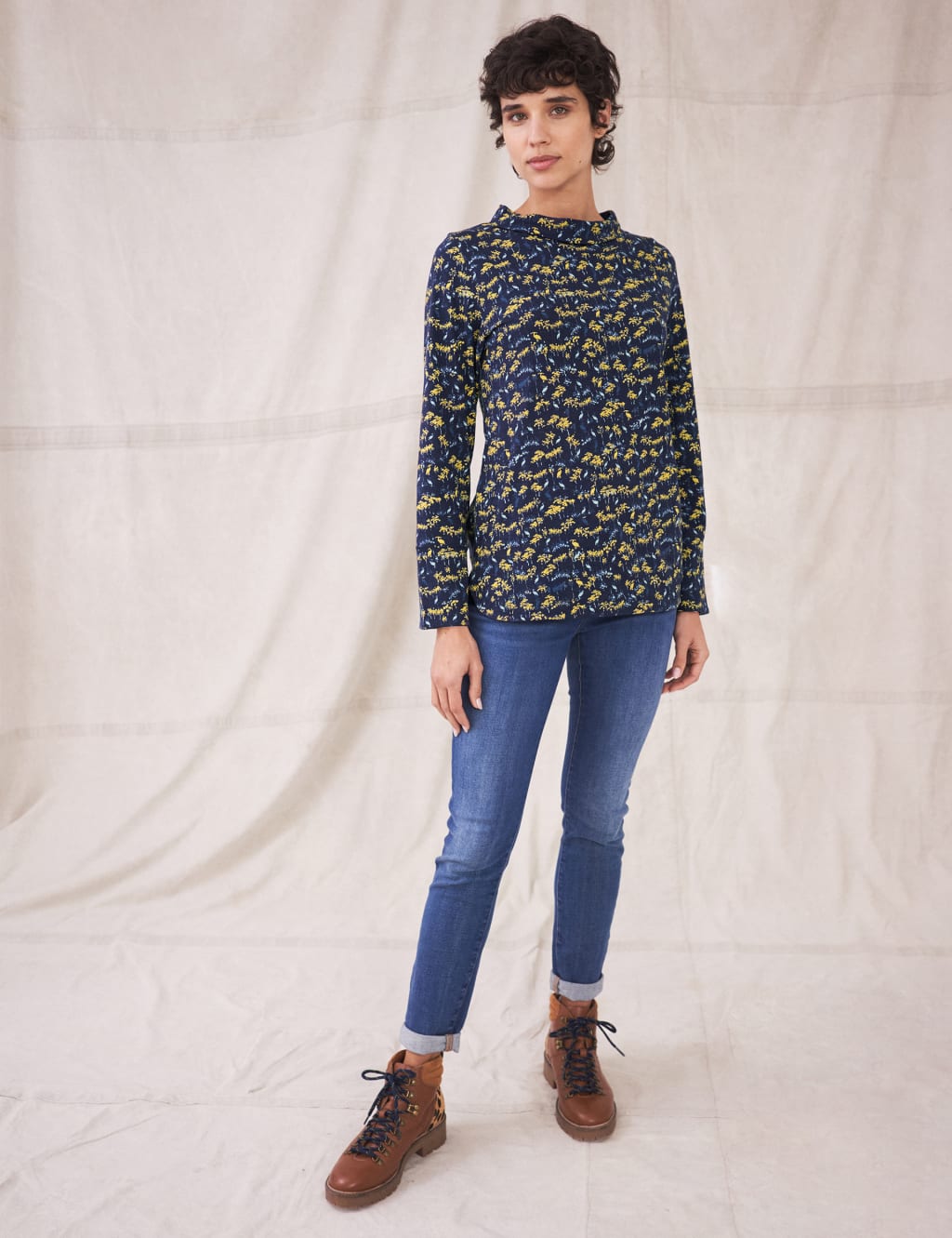 Pure Cotton Printed High Neck Top 1 of 6