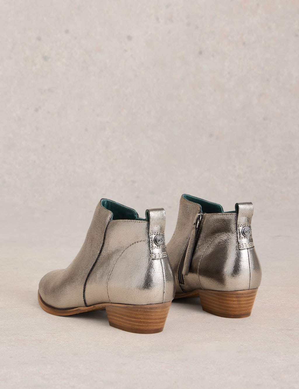 Leather Block Heel Ankle Boots 3 of 4