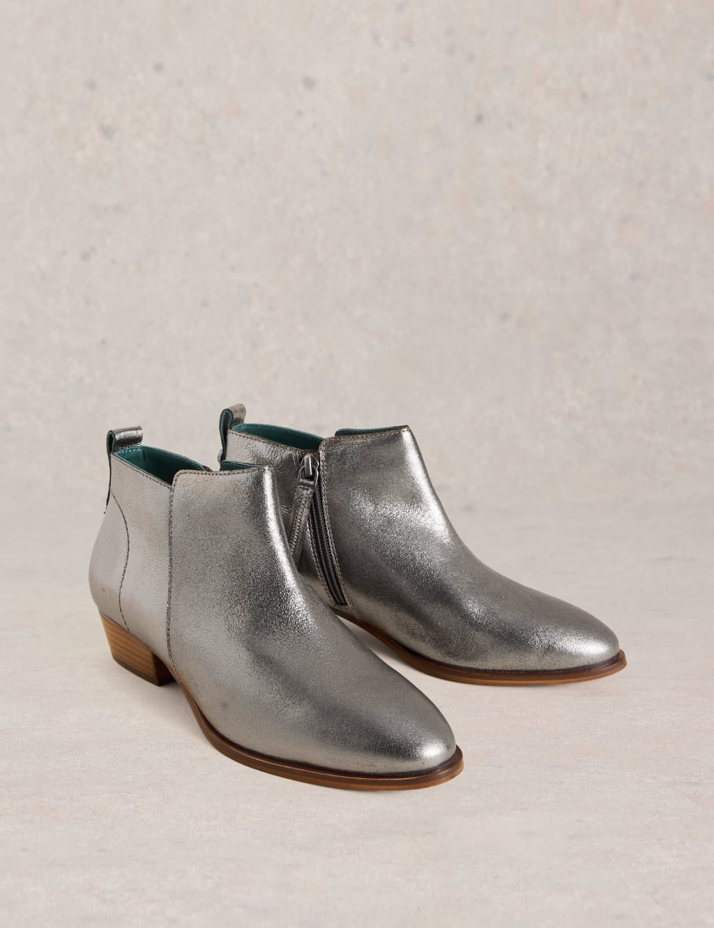 Leather Block Heel Ankle Boots 2 of 4