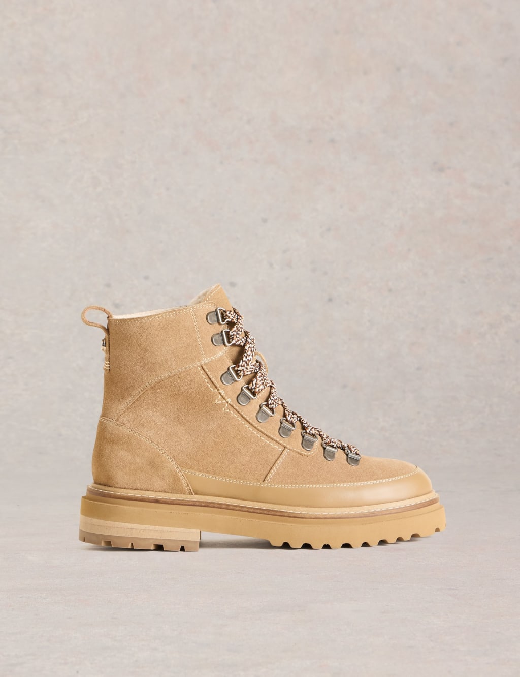Leather Hiker Lace Up Flat Walking Boots
