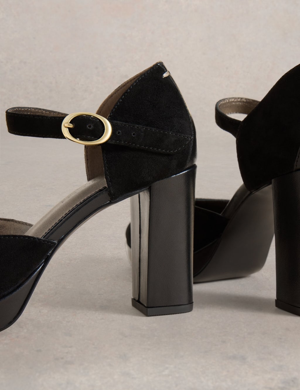 Leather Metallic Block Heel Platform Shoes White Stuff M S