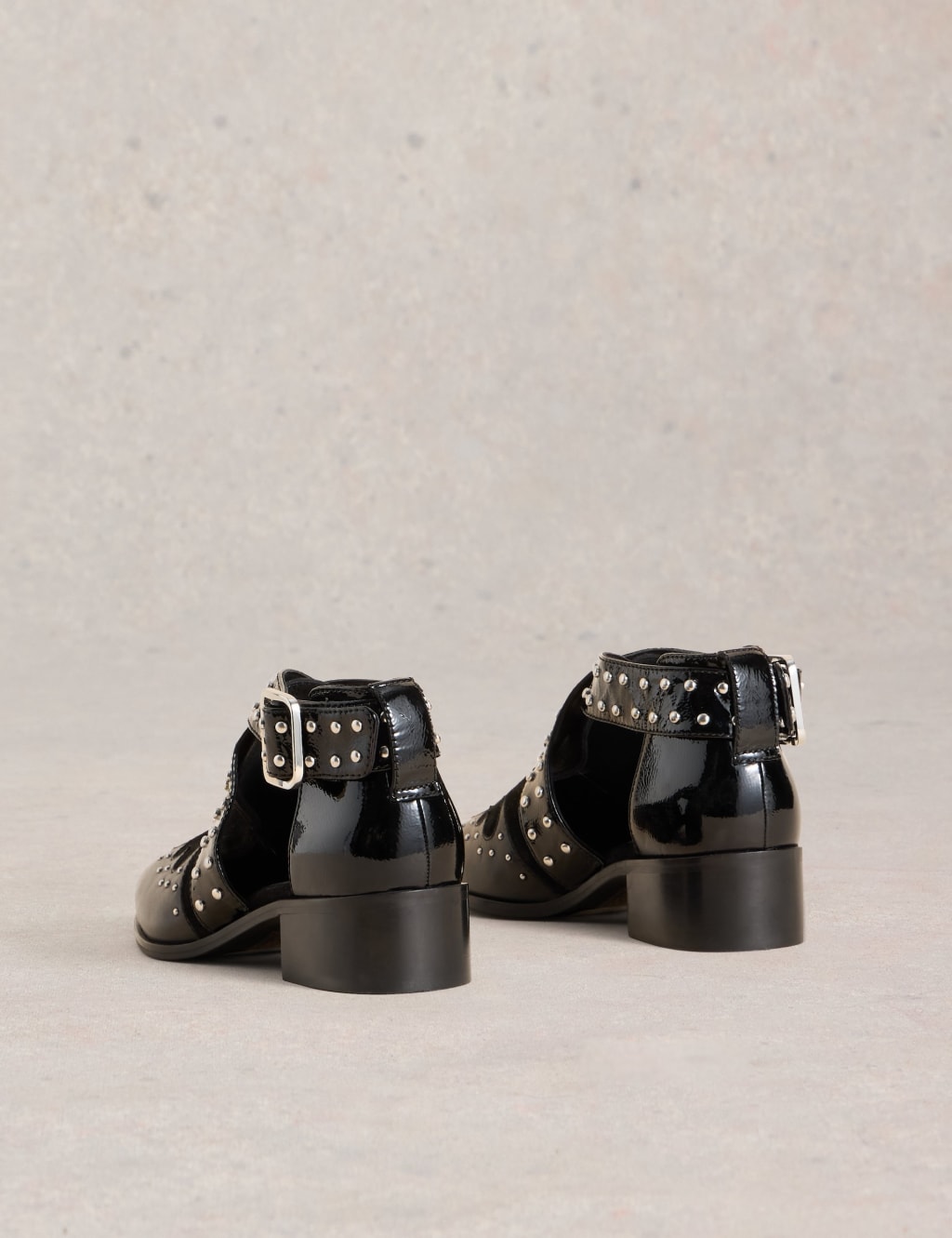 Stud buckle boots best sale