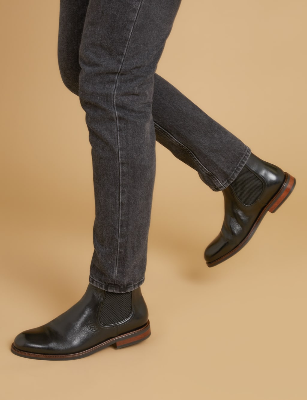 Leather boots slip on cheap