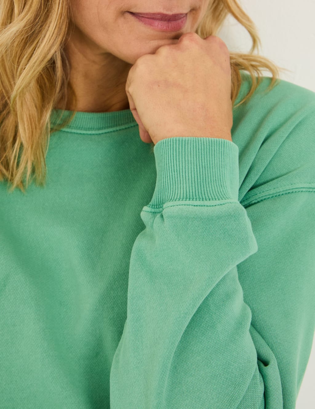 Pure Cotton Crew Neck Jumper 4 of 5