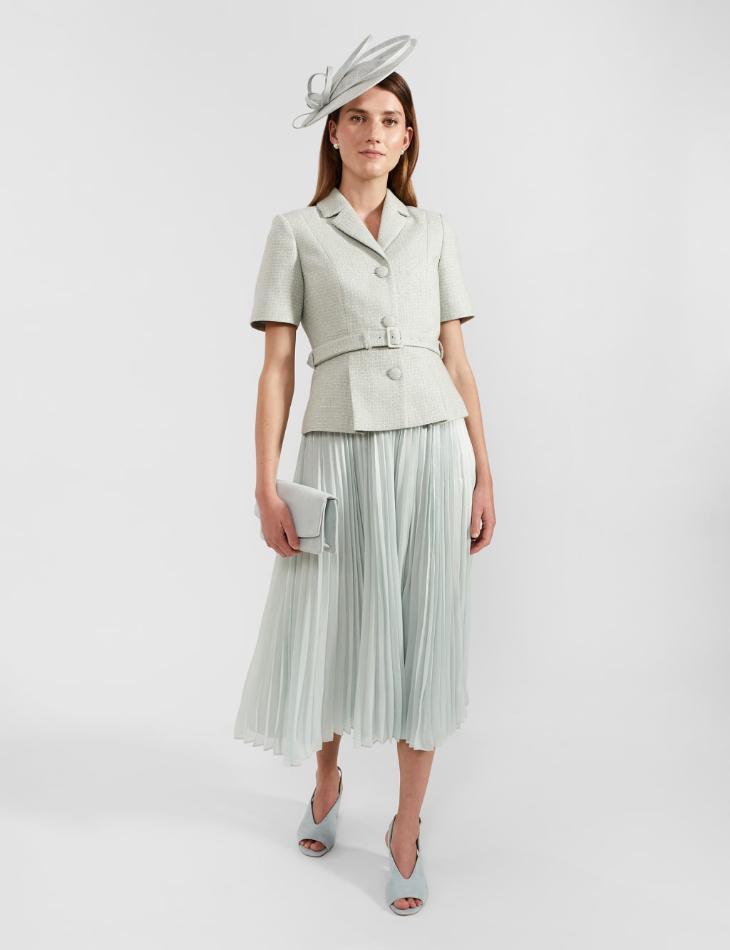 V-Neck Pleated Midi Waisted Dress 7 of 7