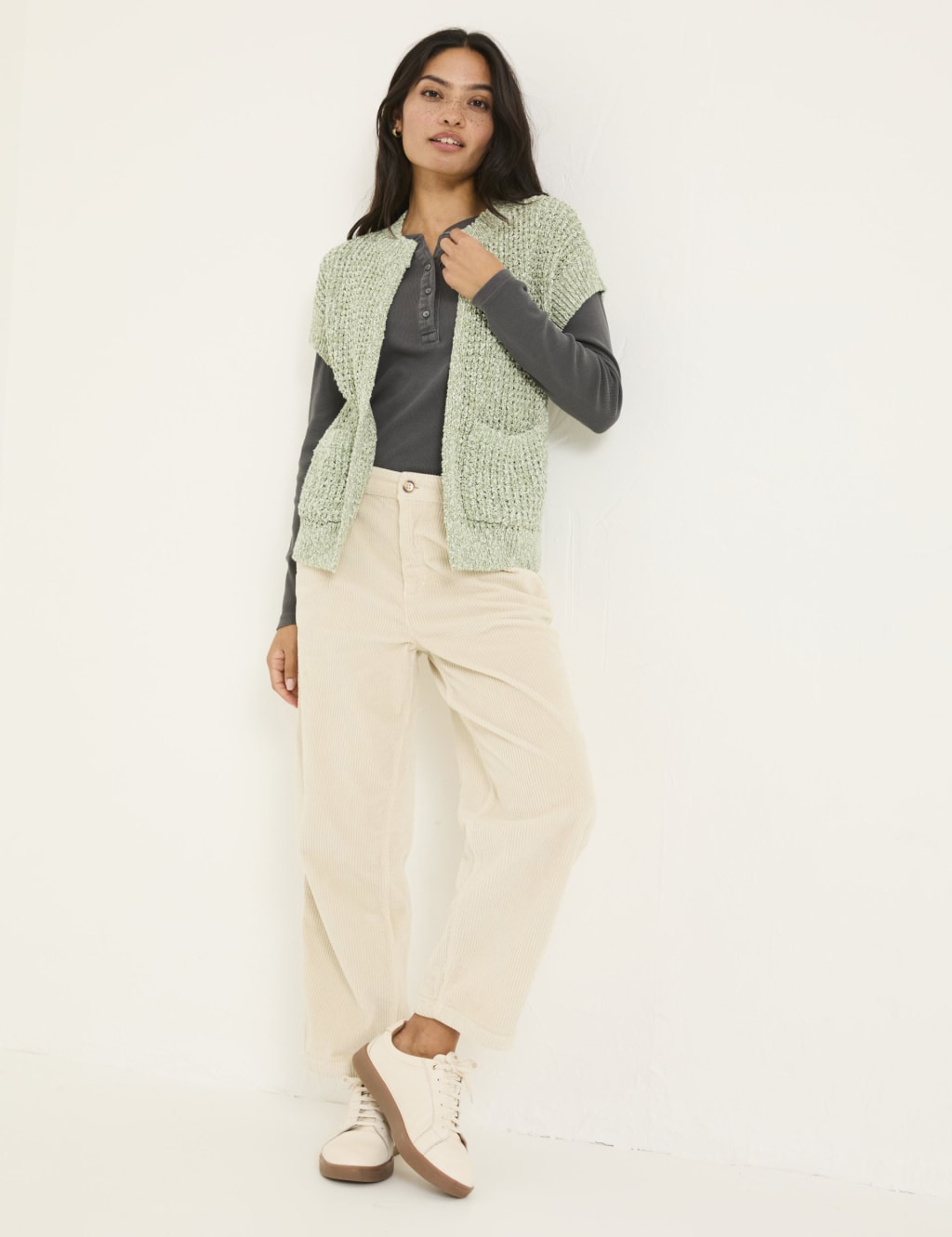 Cotton Rich Edge to Edge Cardigan 3 of 5