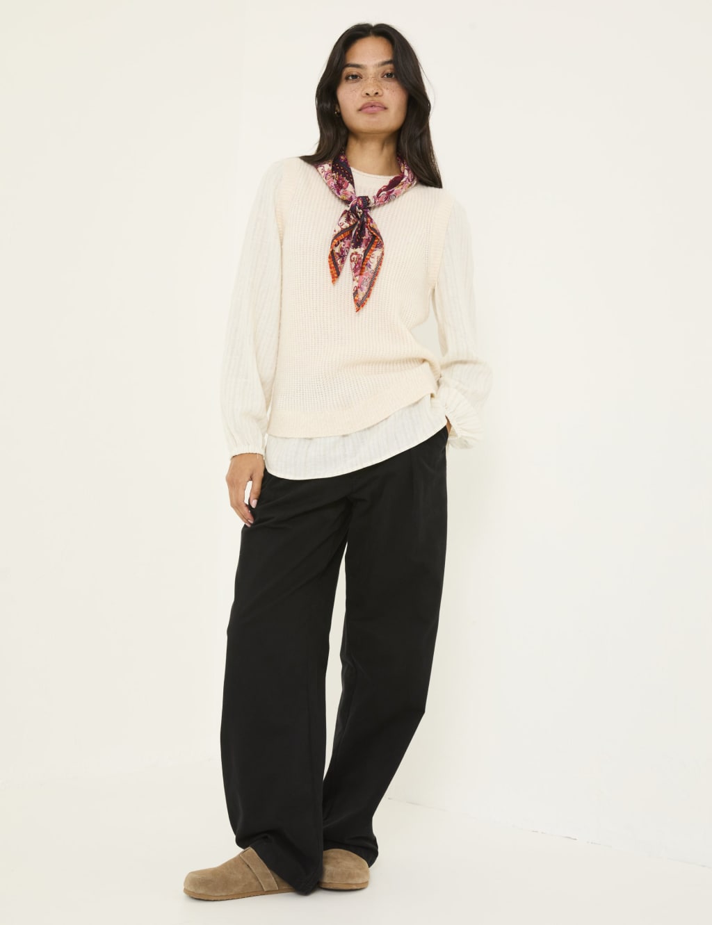 Crew Neck Layered Knitted Top 1 of 5