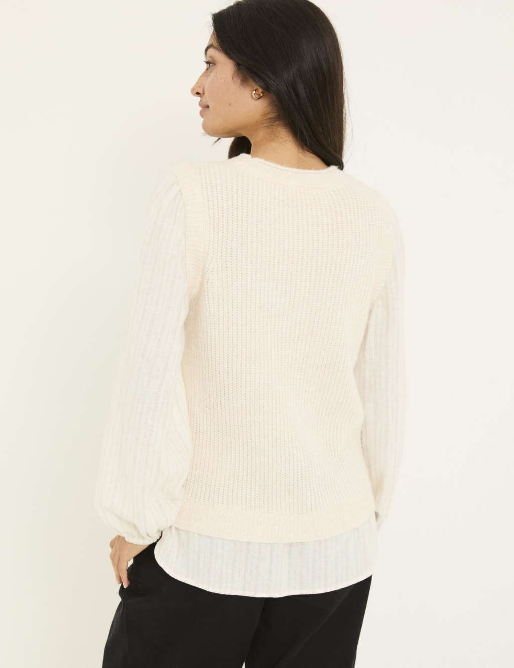 Crew Neck Layered Knitted Top 3 of 5