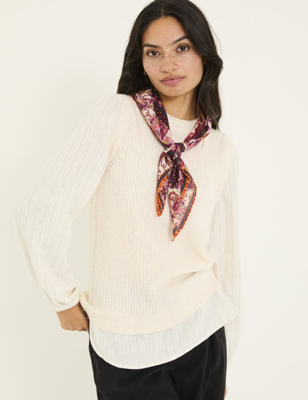 Crew Neck Layered Knitted Top 4 of 5