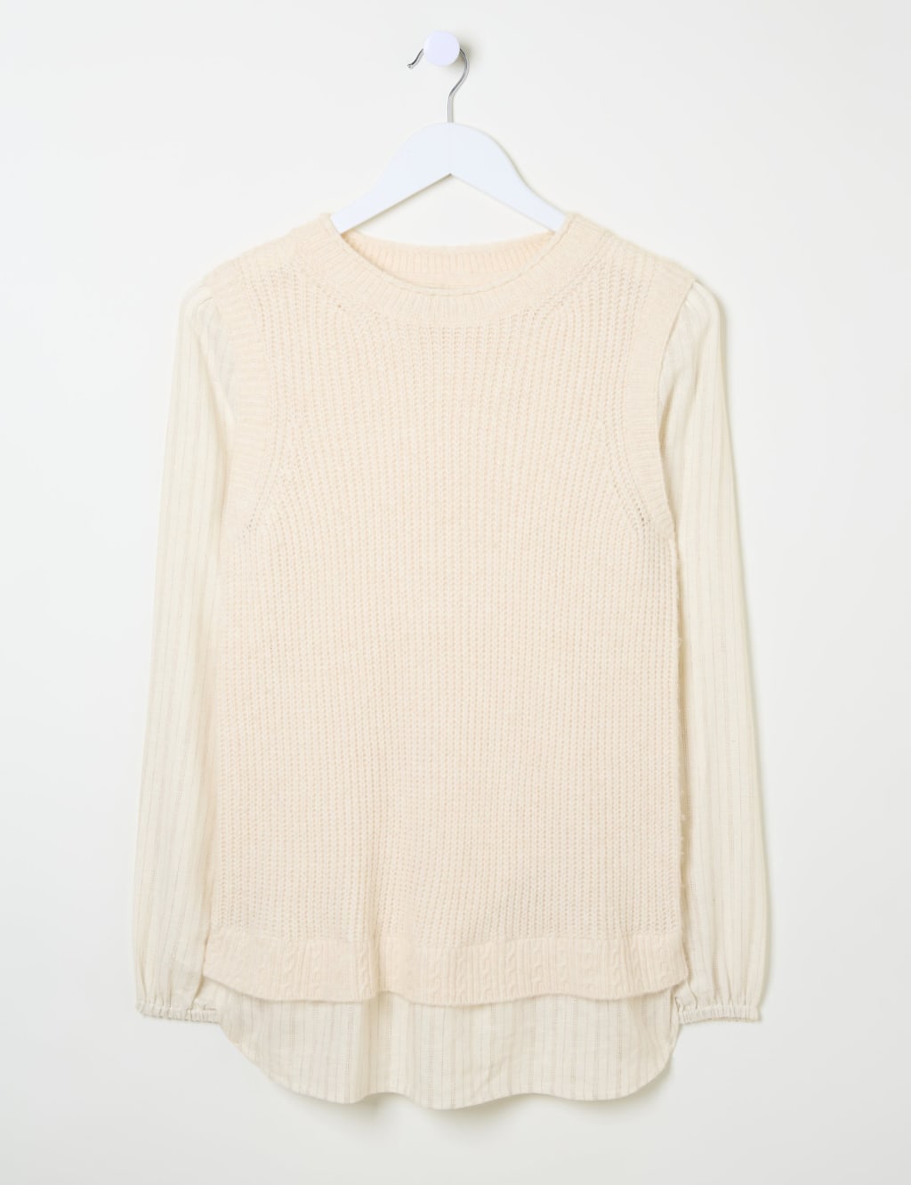 Crew Neck Layered Knitted Top 2 of 5