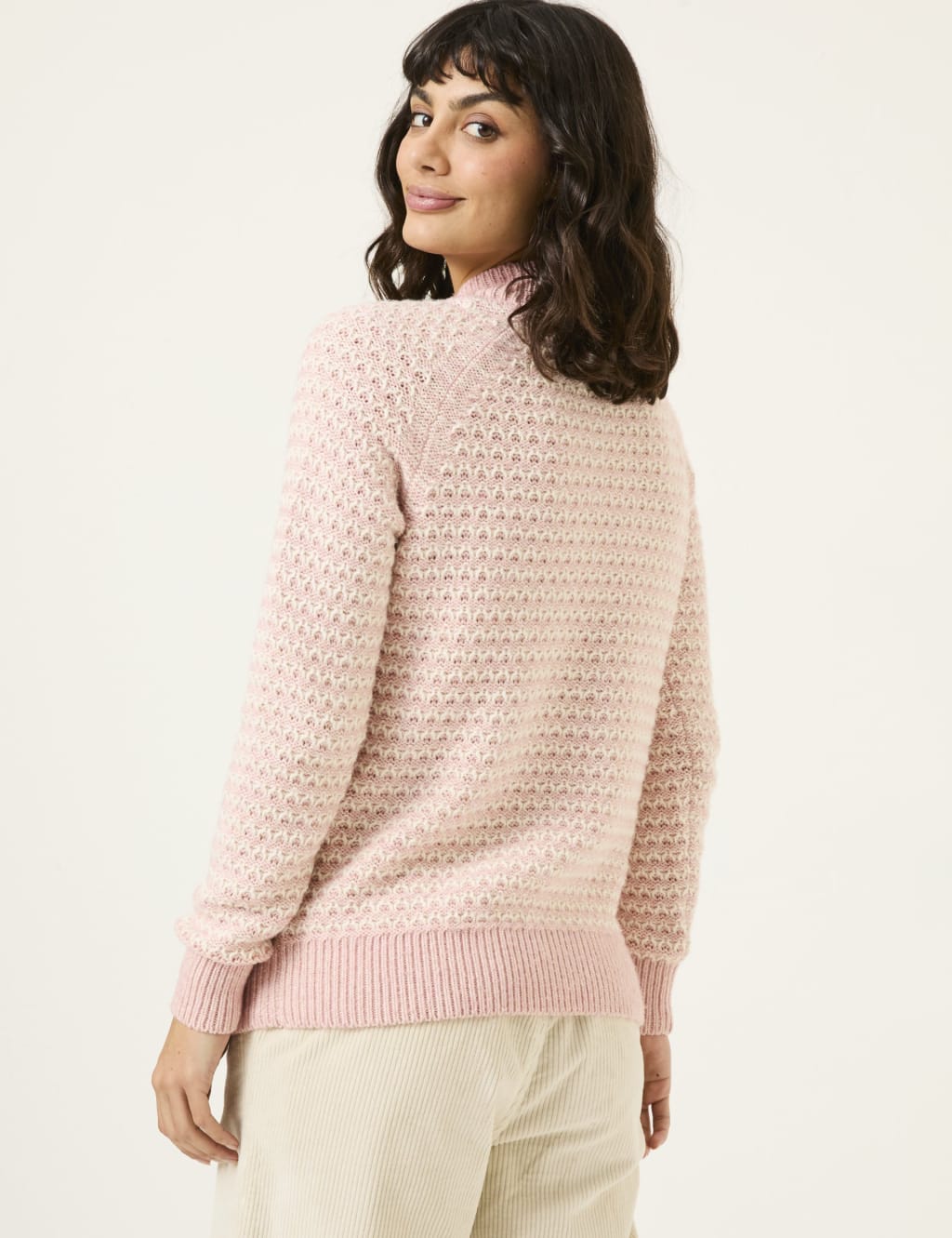 Cotton Rich Textured Striped Jumper 3 of 5