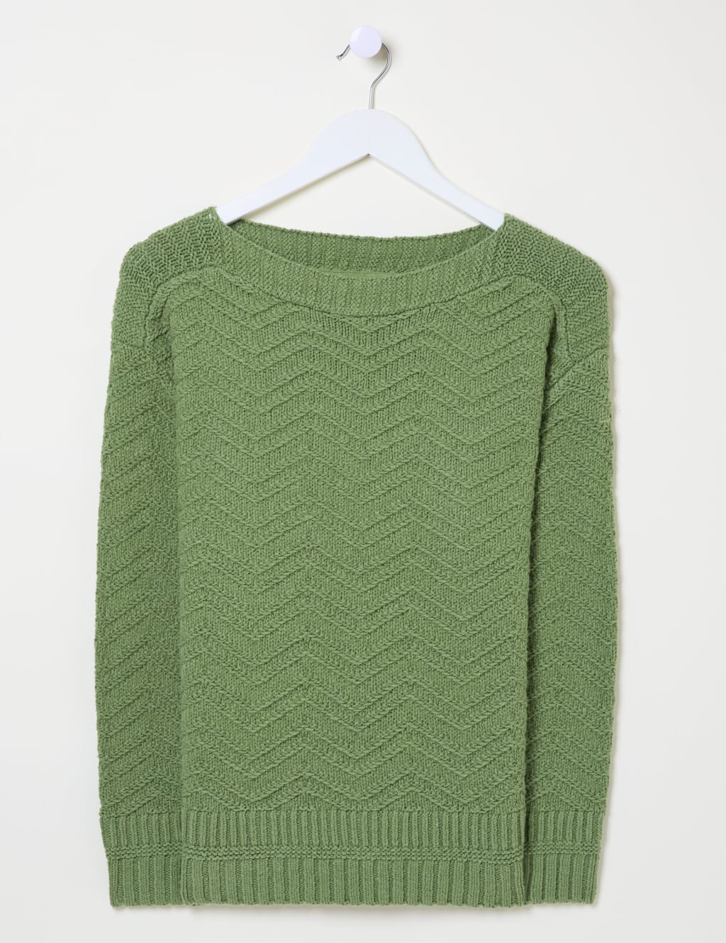 Cotton Blend Textured Crew Neck Jumper 2 of 5