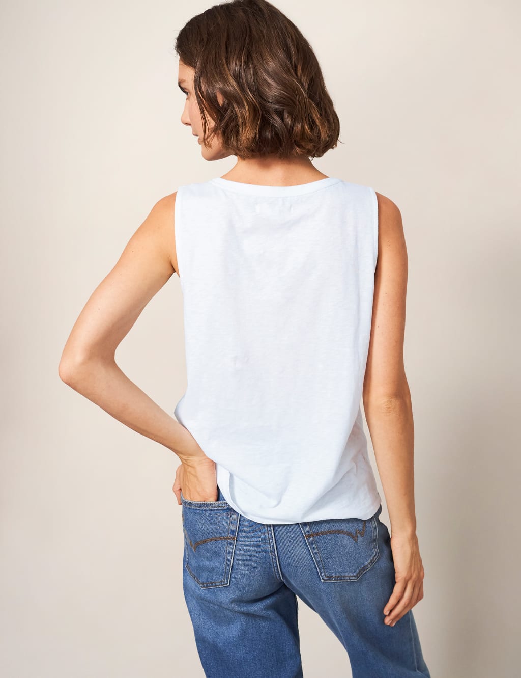 Pure Cotton Notch Neck Vest Top 3 of 6