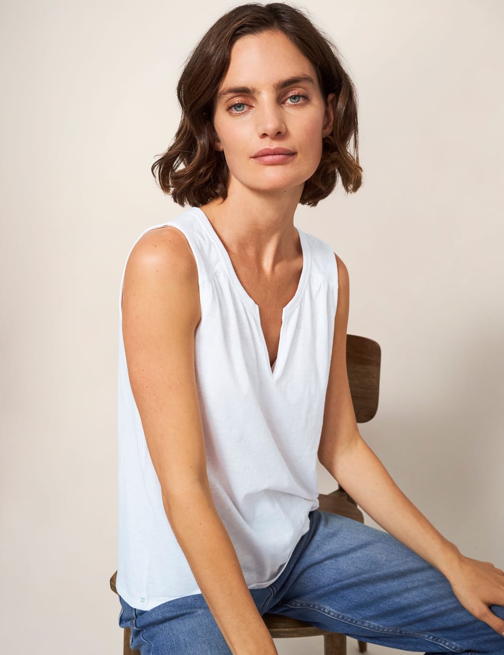 Pure Cotton Notch Neck Vest Top 4 of 6