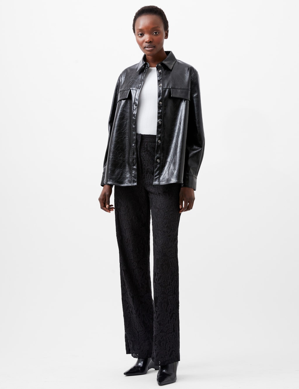 Faux Leather Overshirt 1 of 4