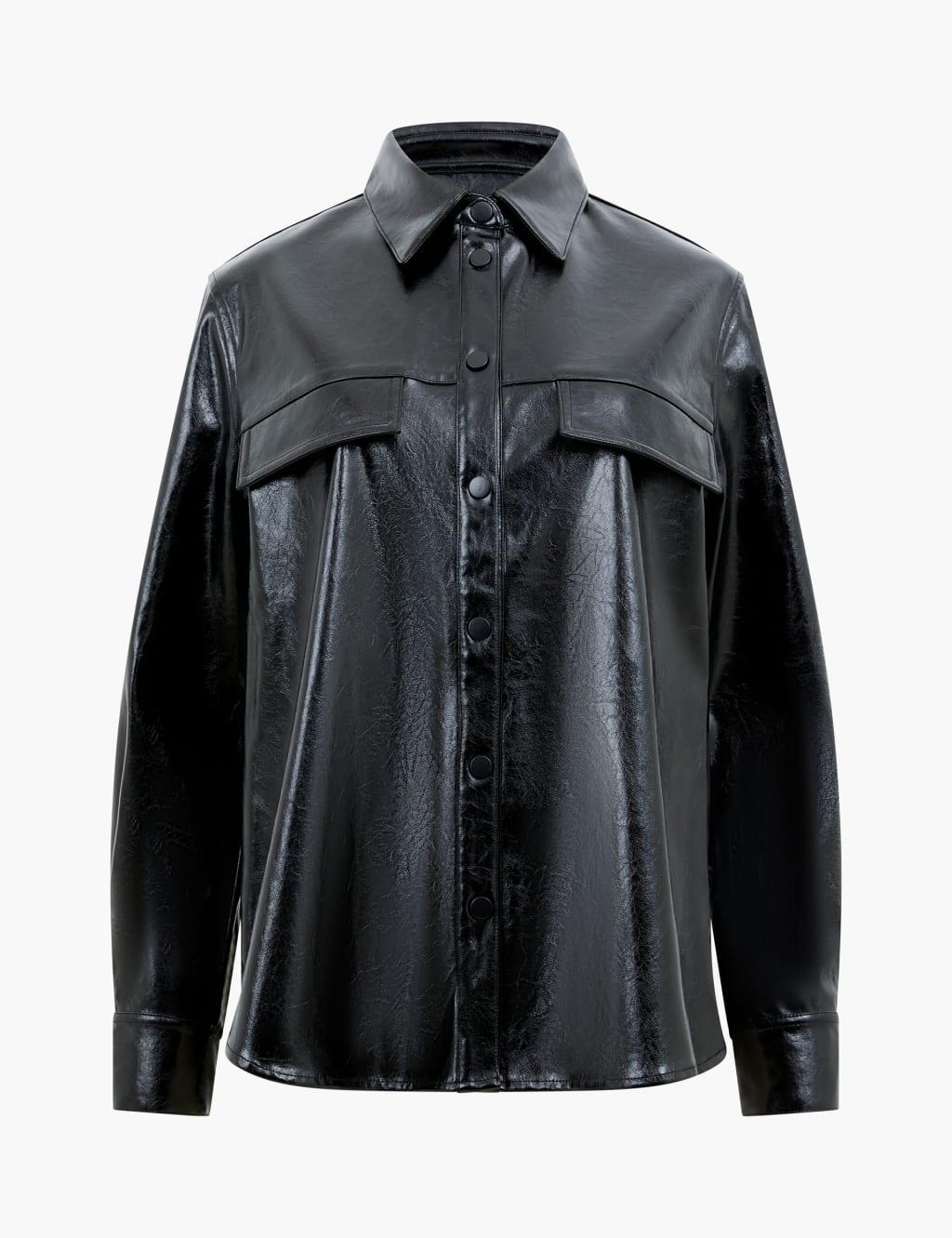 Faux Leather Overshirt 2 of 4