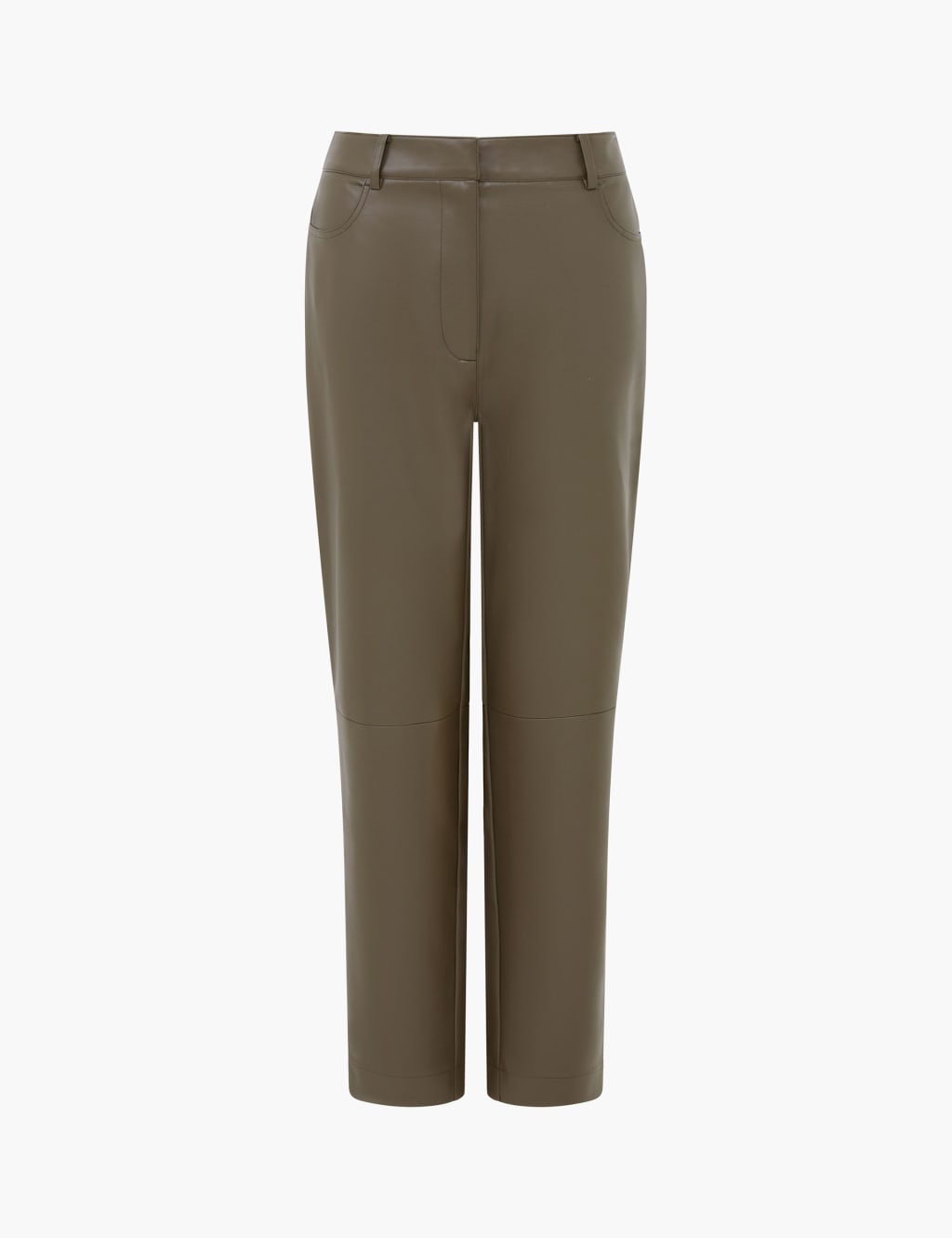 Faux Leather Tapered Cropped Trousers 2 of 4
