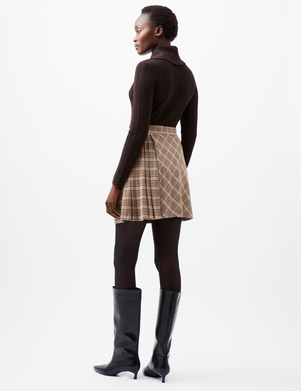 Checked Pleated Mini A Line Skirt French Connection M S