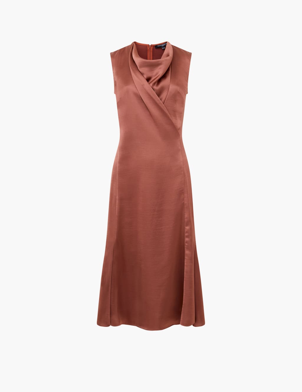 Satin Cowl Neck Midi Skater Dress 2 of 4