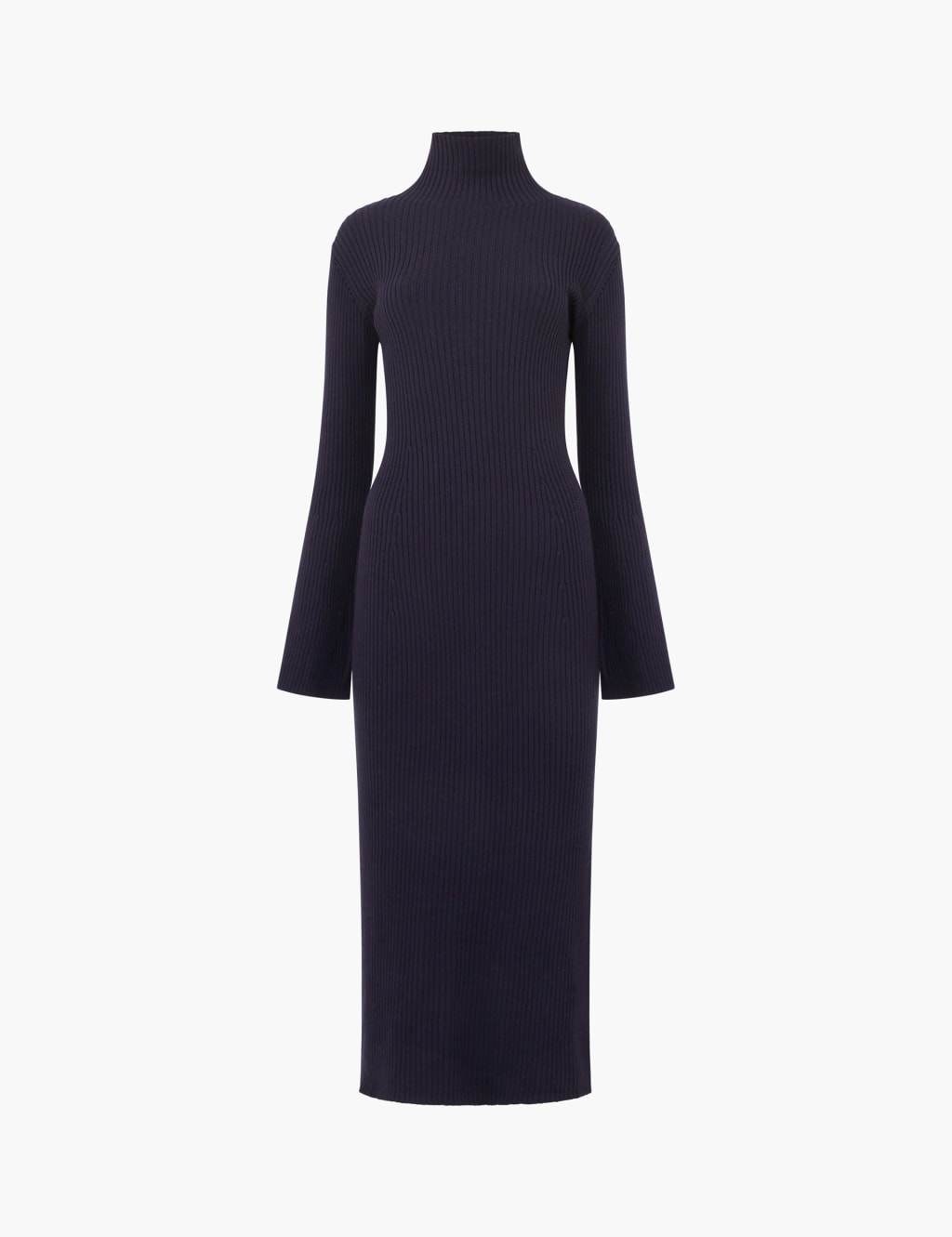 Casual high collar long knitted maxi dress discount