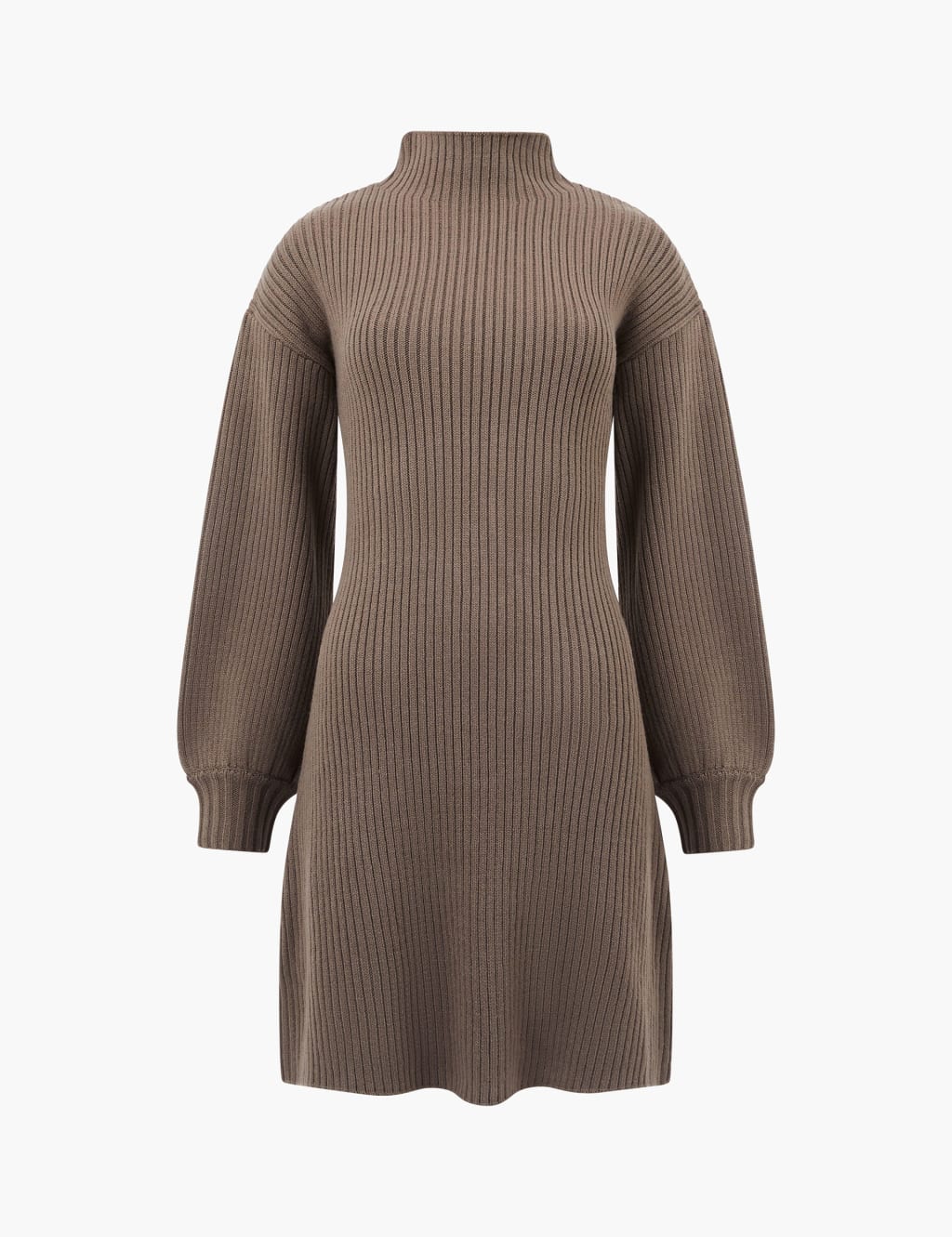 Ribbed Knitted High Neck Mini Dress 2 of 4