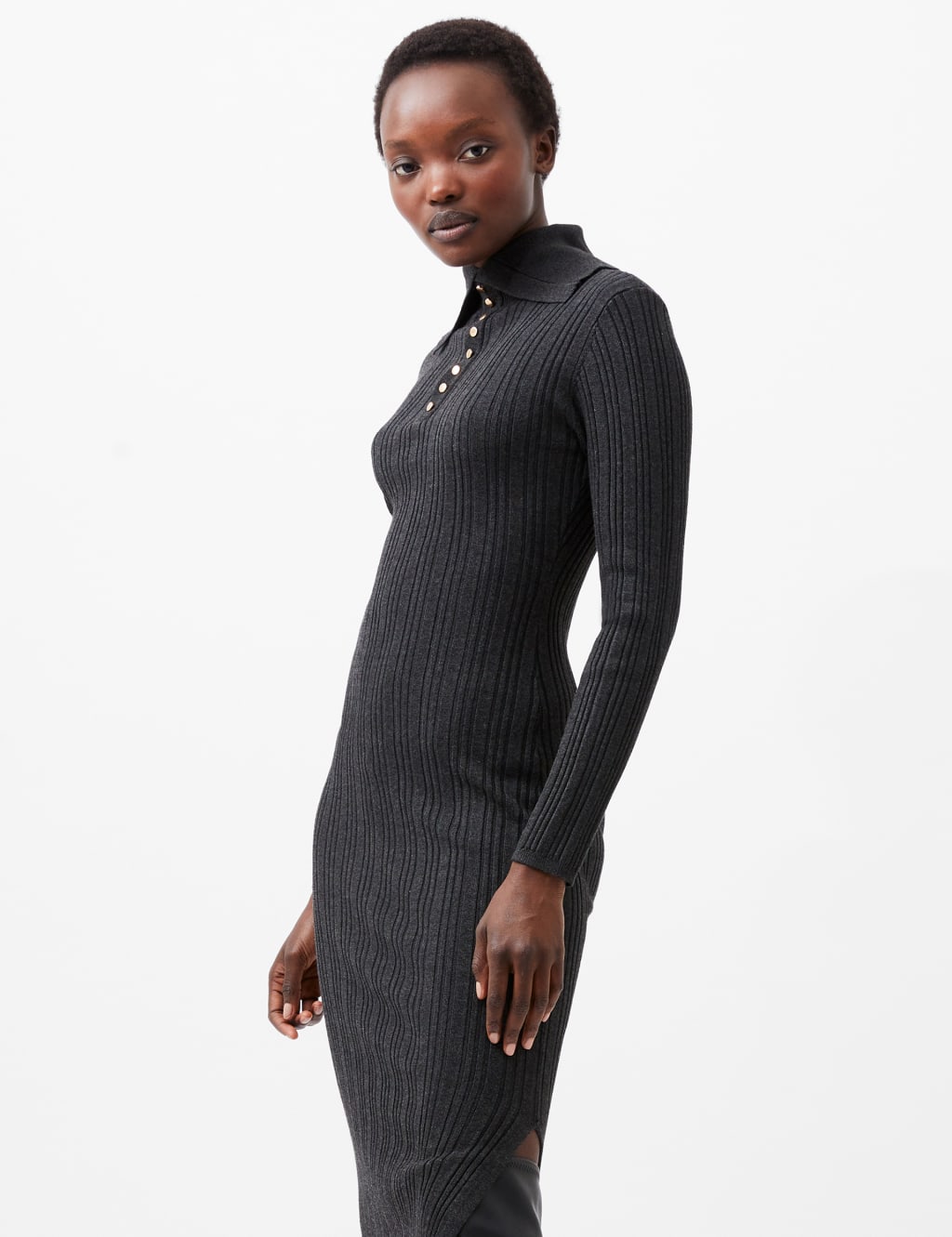 Knitted Collared Midaxi Dress 3 of 4
