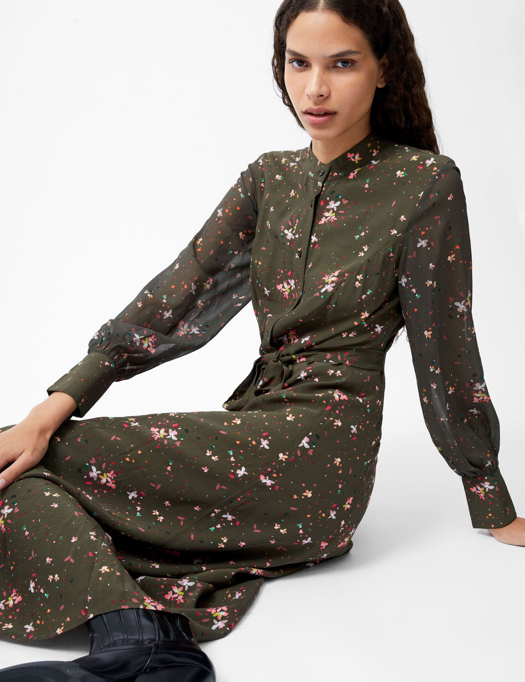 Floral Midaxi Waisted Dress 3 of 4