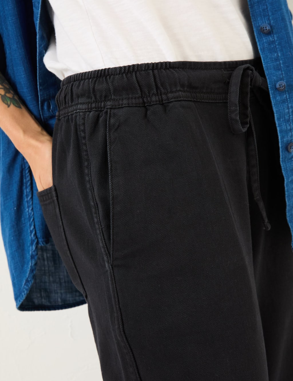 Pure Cotton Drawstring Wide Leg Trousers 5 of 5