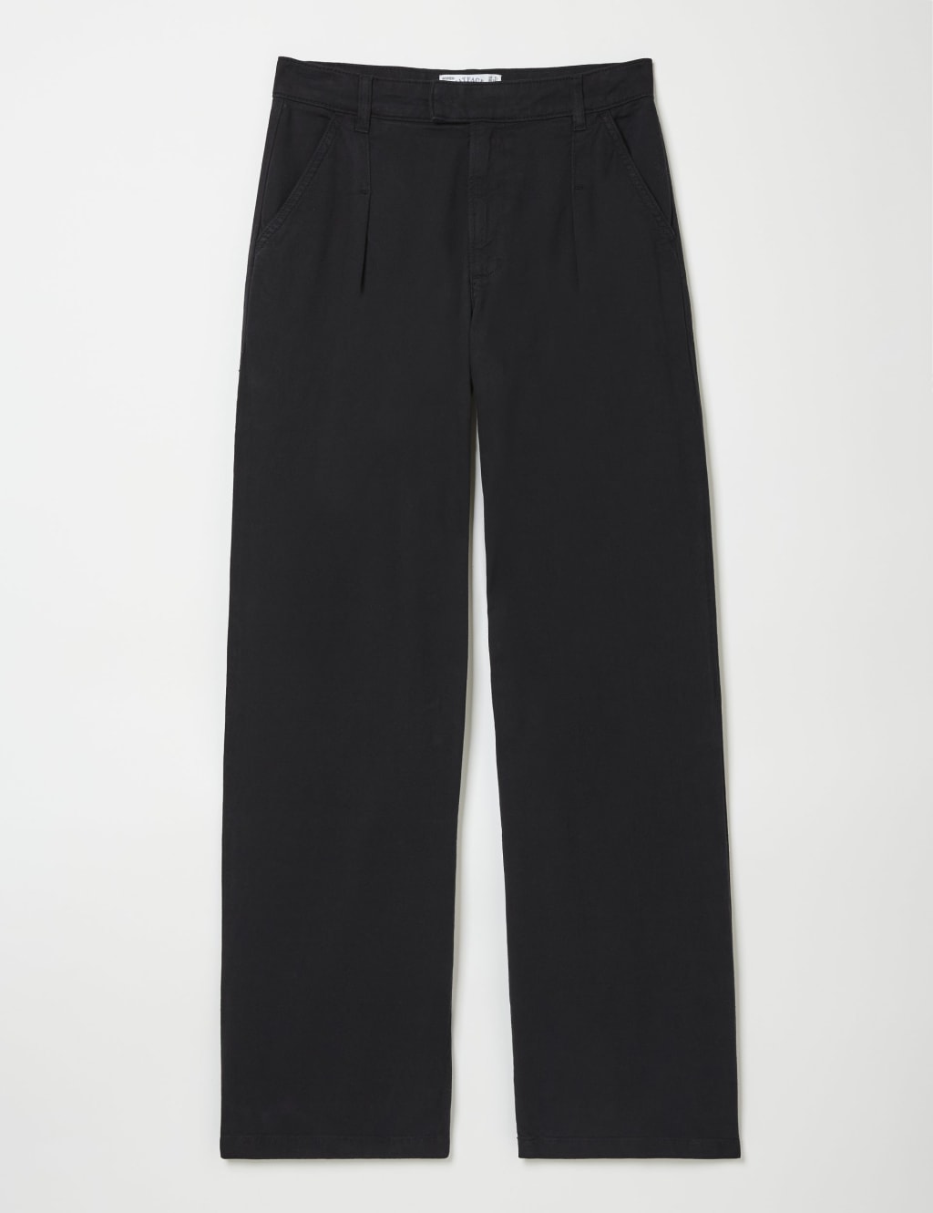 Pure Cotton Pleat Front Wide Leg Trousers 2 of 5