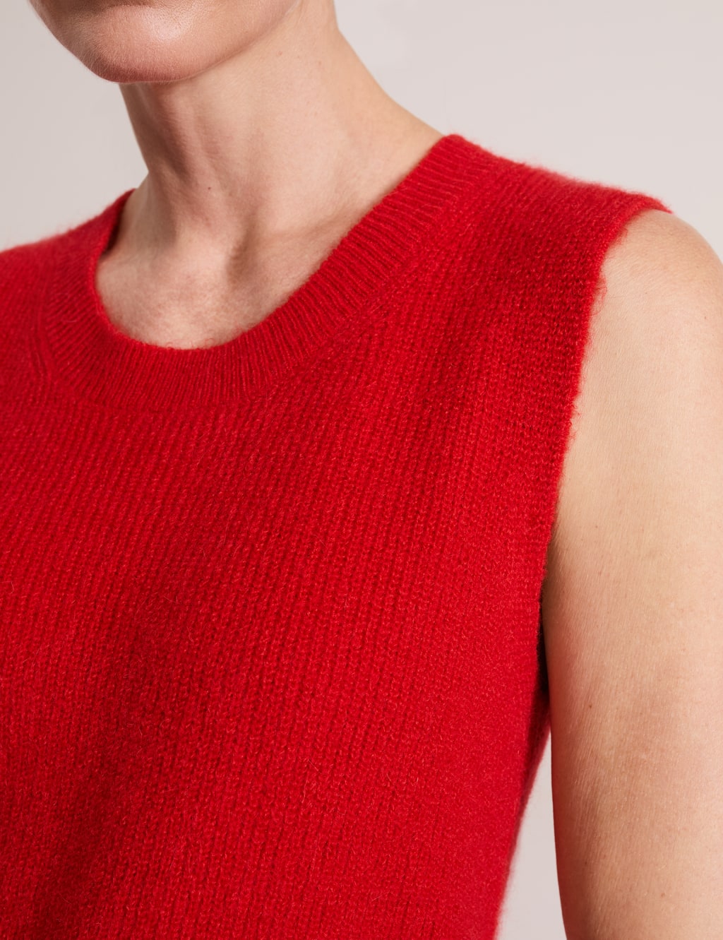 Ribbed Crew Neck Vest Top With Wool 7 of 9