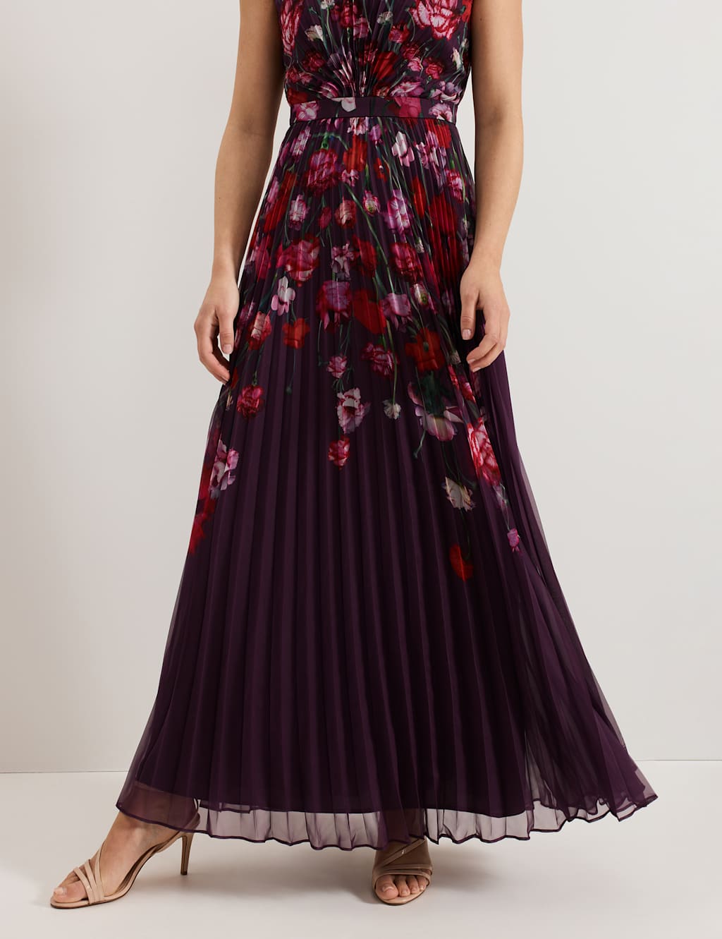 Floral Pleated Maxi Skater Dress 7 of 9
