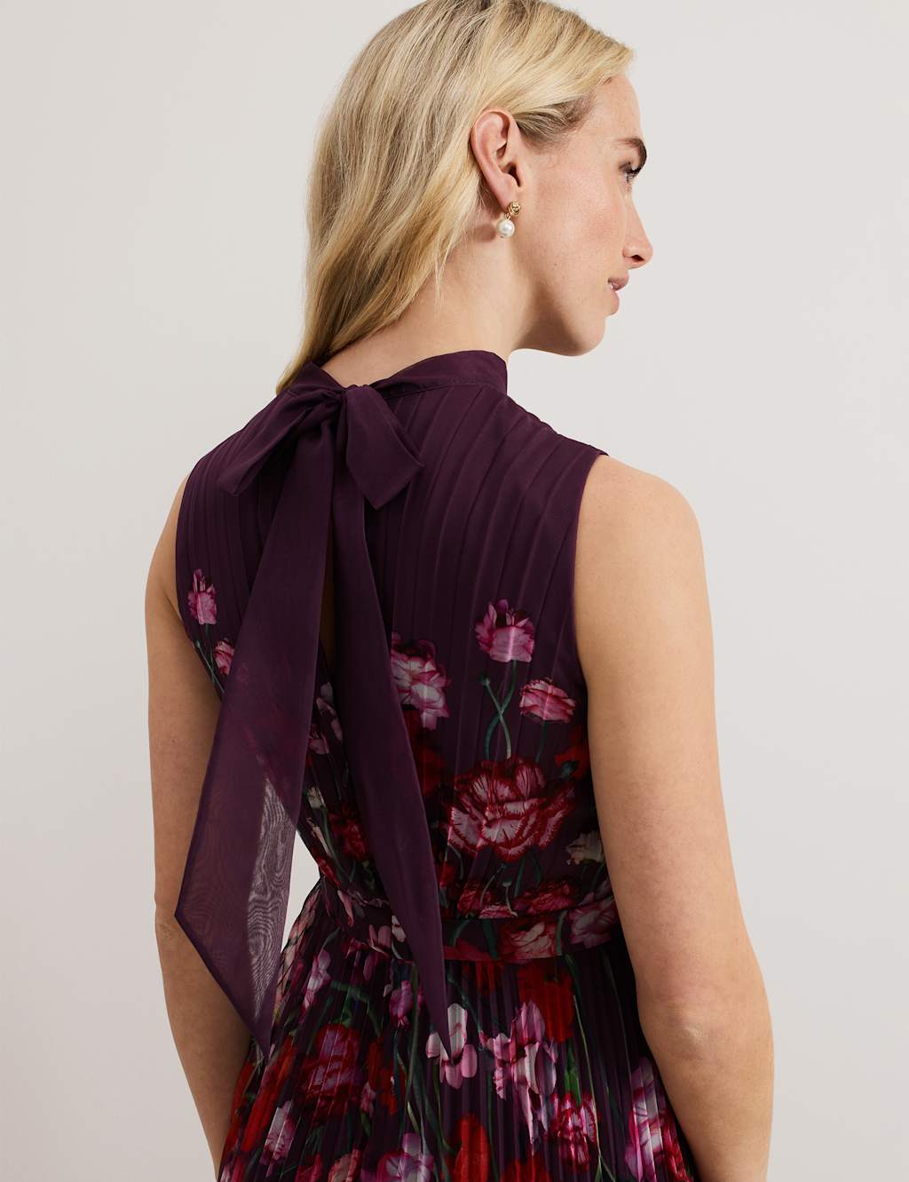 Floral Pleated Maxi Skater Dress 8 of 9