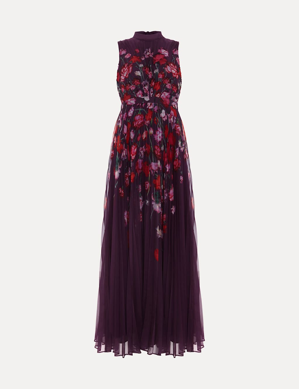 Floral Pleated Maxi Skater Dress 2 of 9