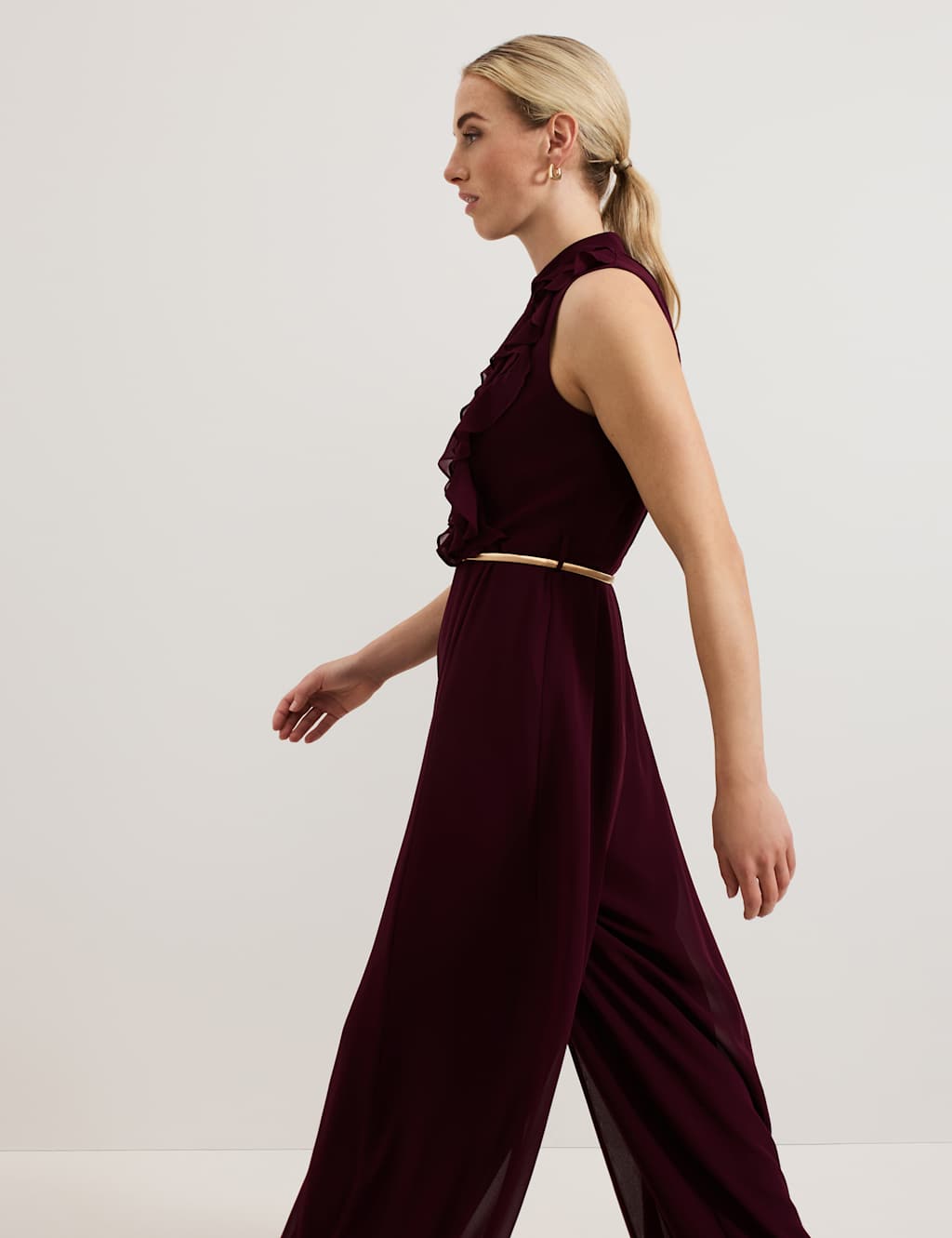 Frill Detail Sleeveless Wide Leg Jumpsuit 4 of 7