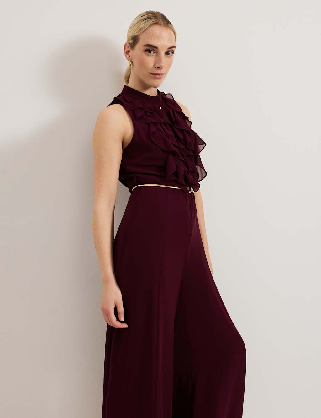 Frill Detail Sleeveless Wide Leg Jumpsuit 5 of 7