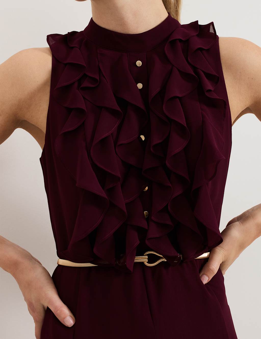 Frill Detail Sleeveless Wide Leg Jumpsuit 6 of 7