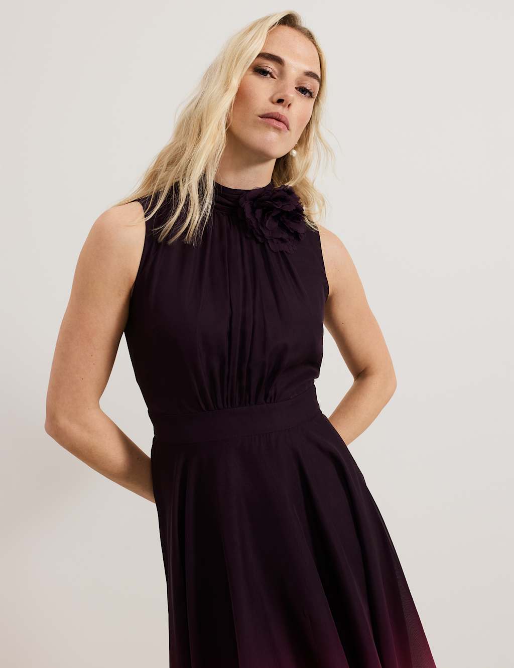 Maybel Ombre High Neck Maxi Skater Dress 5 of 9