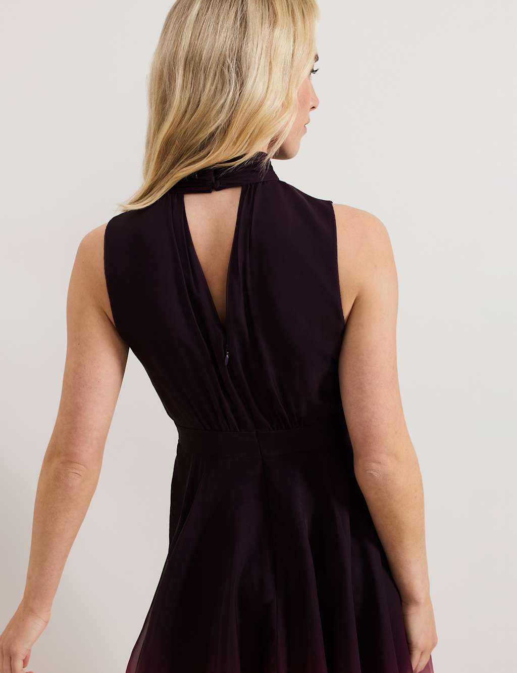 Maybel Ombre High Neck Maxi Skater Dress 8 of 9