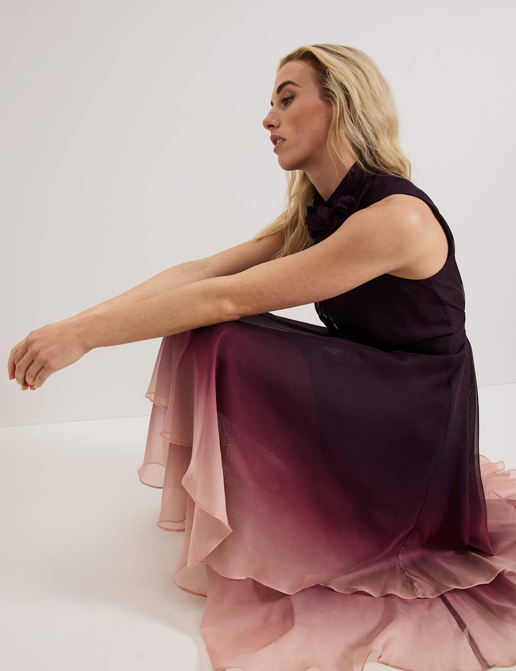 Maybel Ombre High Neck Maxi Skater Dress 9 of 9