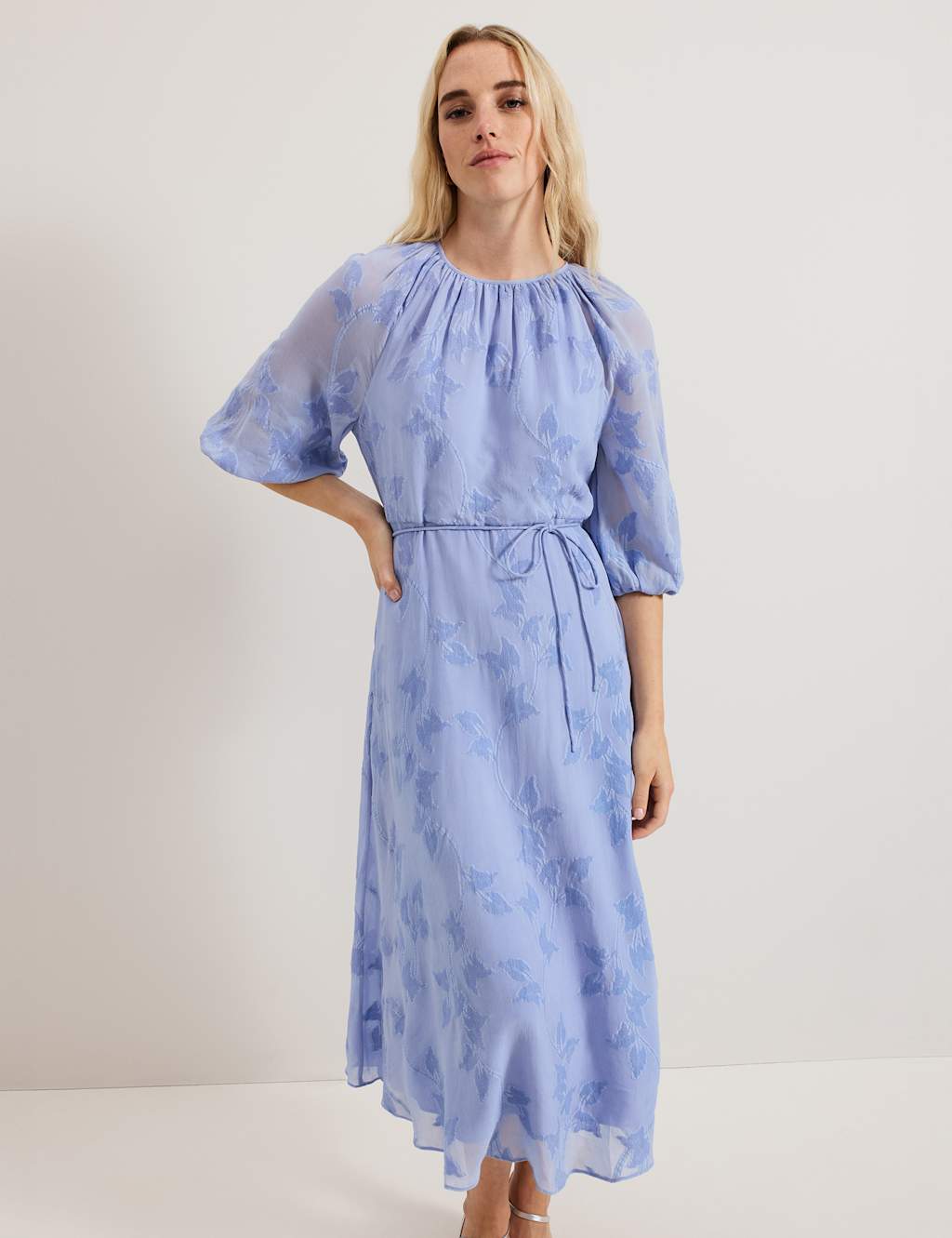 Floral Round Neck Midaxi Skater Dress 4 of 7
