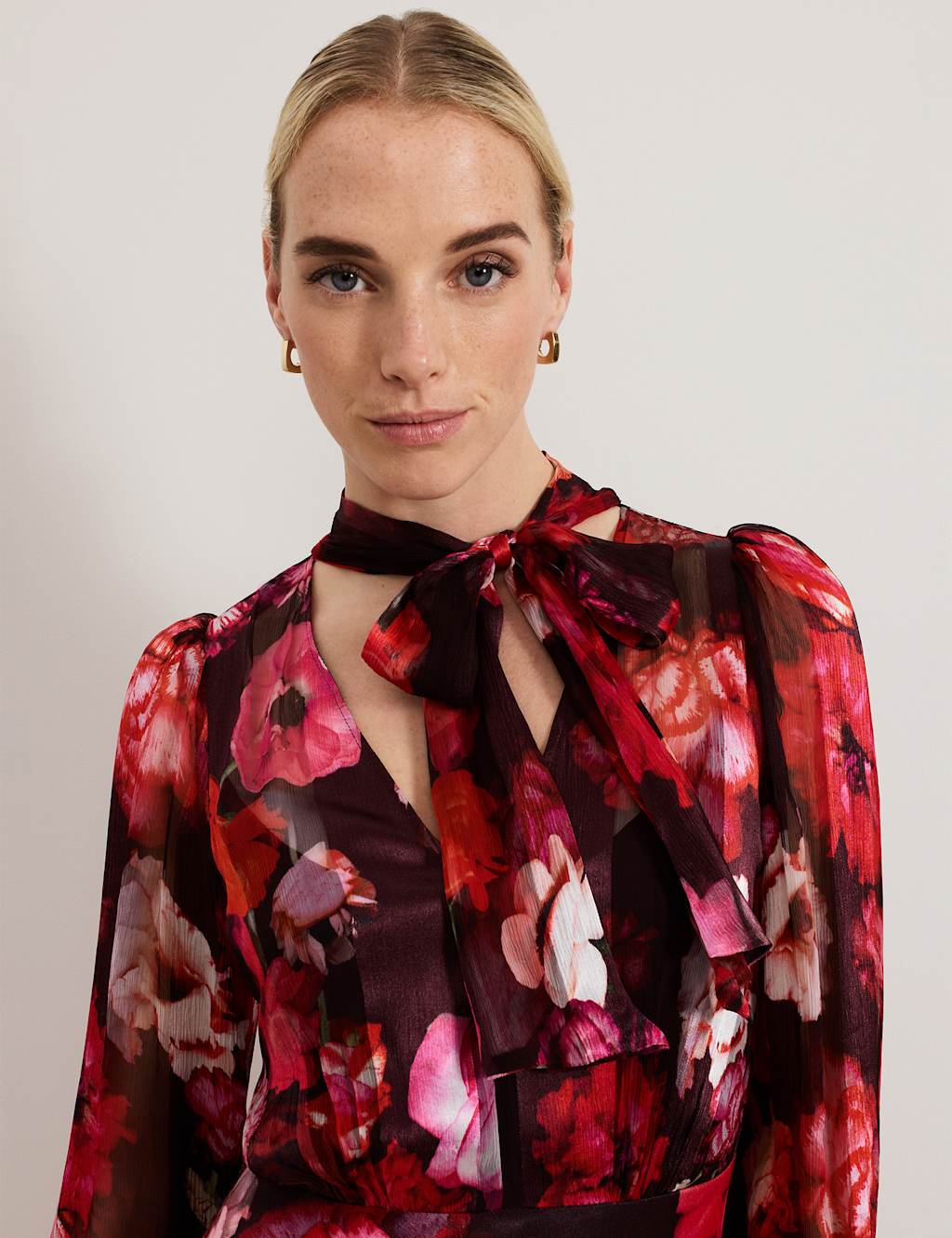 Floral Tie Neck Midaxi Dress 5 of 8
