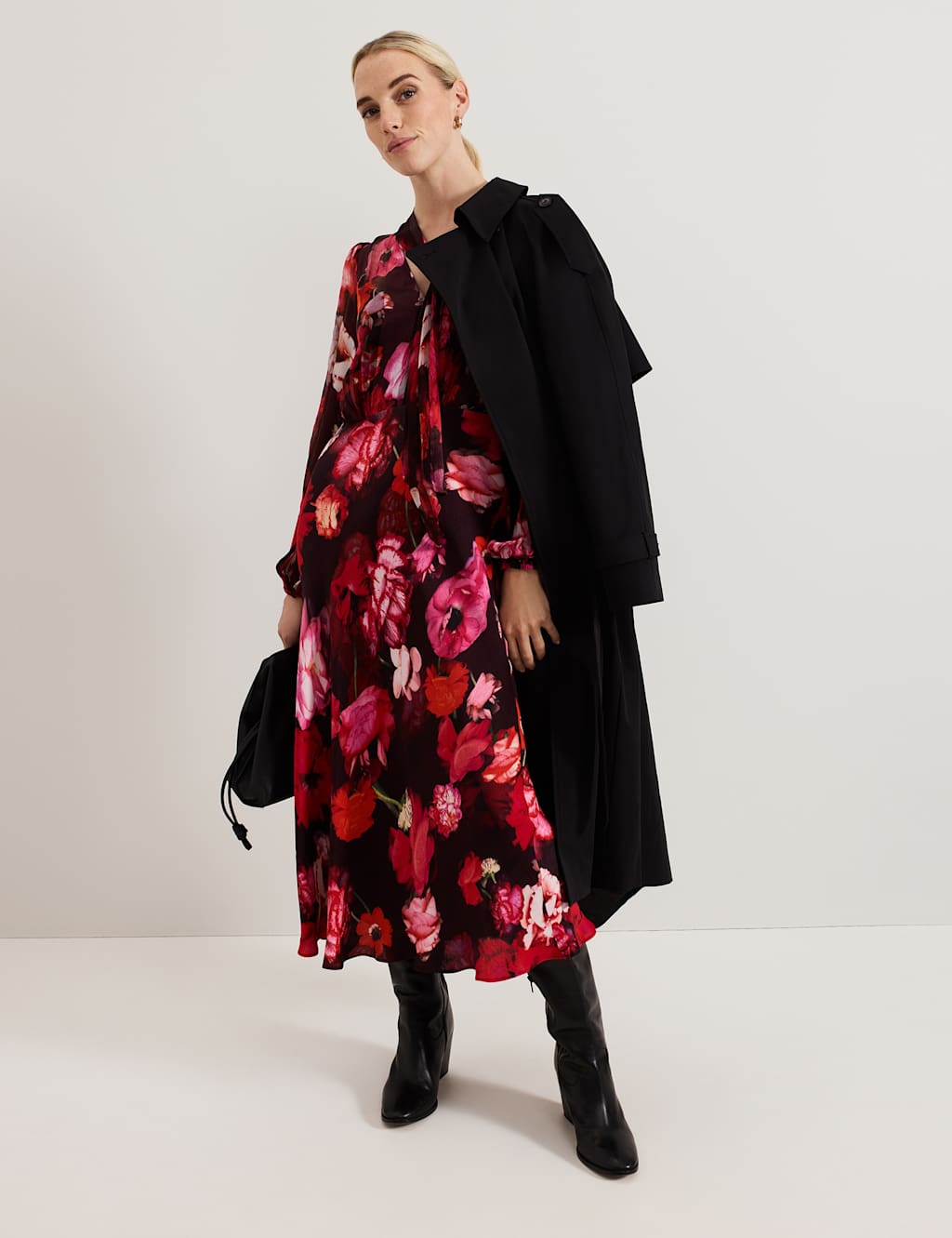 Floral Tie Neck Midaxi Dress 8 of 8