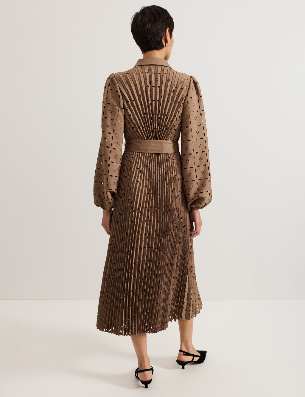 Geometric Collared Midi Shirt Dress 3 of 7