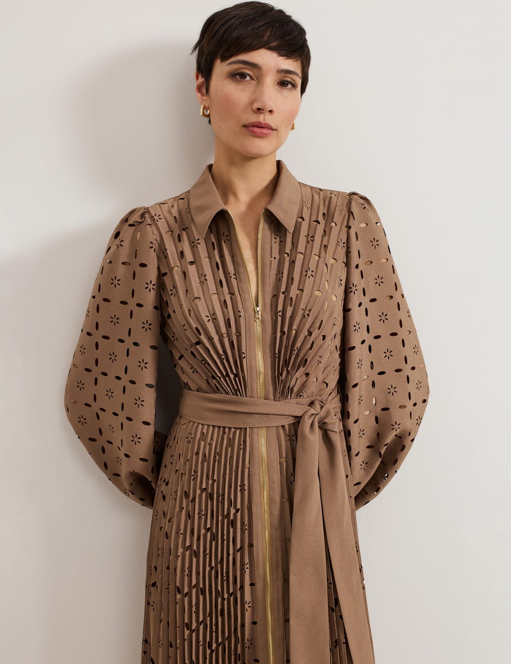 Geometric Collared Midi Shirt Dress 6 of 7