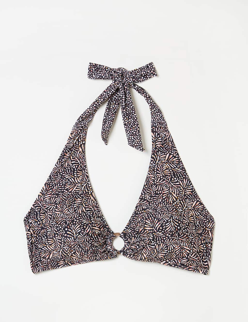 Printed Ring Detail Halterneck Bikini Top 2 of 7