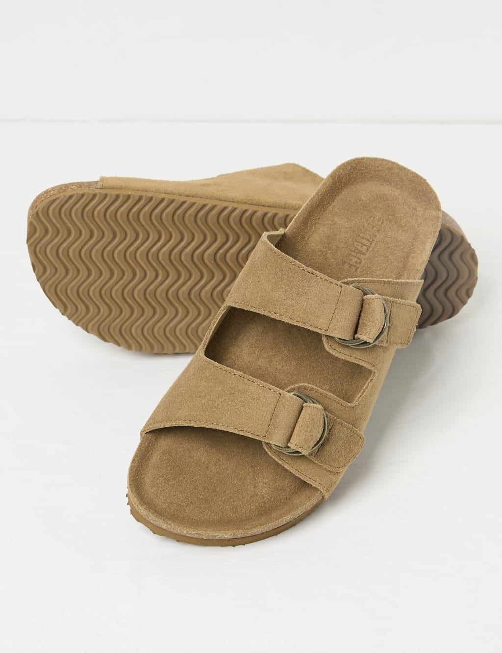 Suede Buckle Flat Sandals 2 of 3