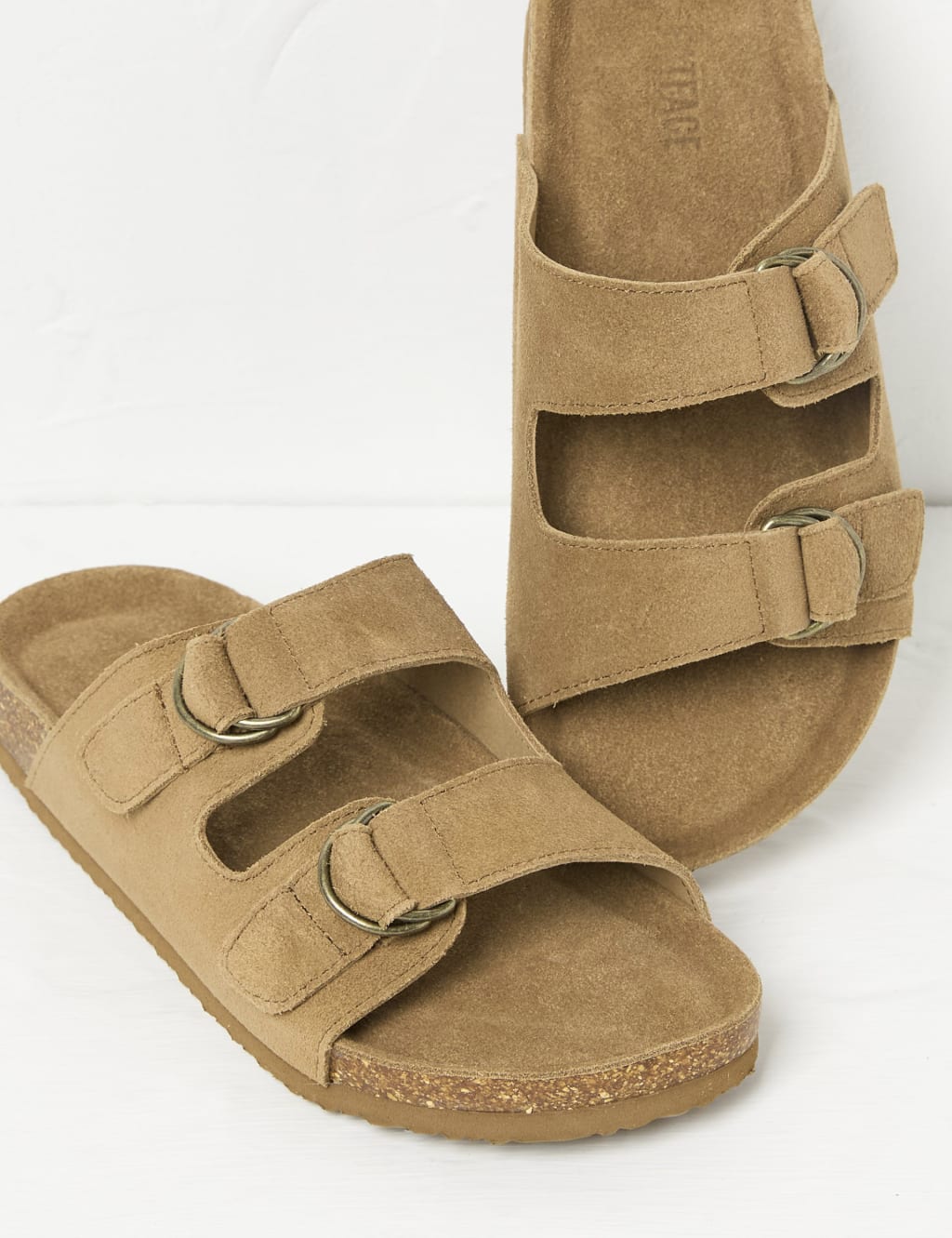 Suede Buckle Flat Sandals 3 of 3