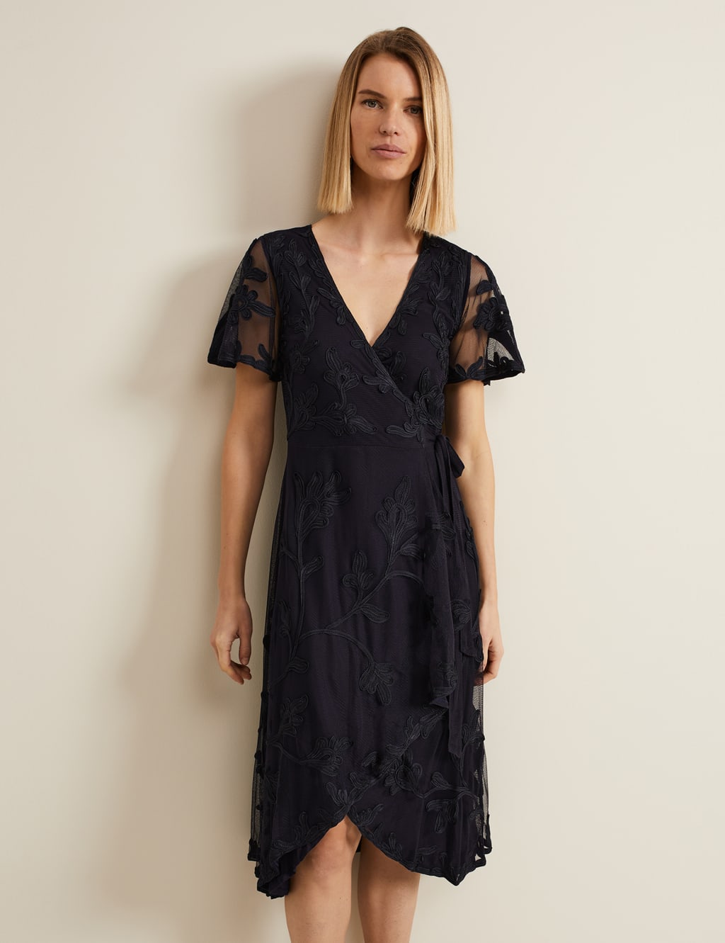 Lace Midi Wrap Dress 3 of 6