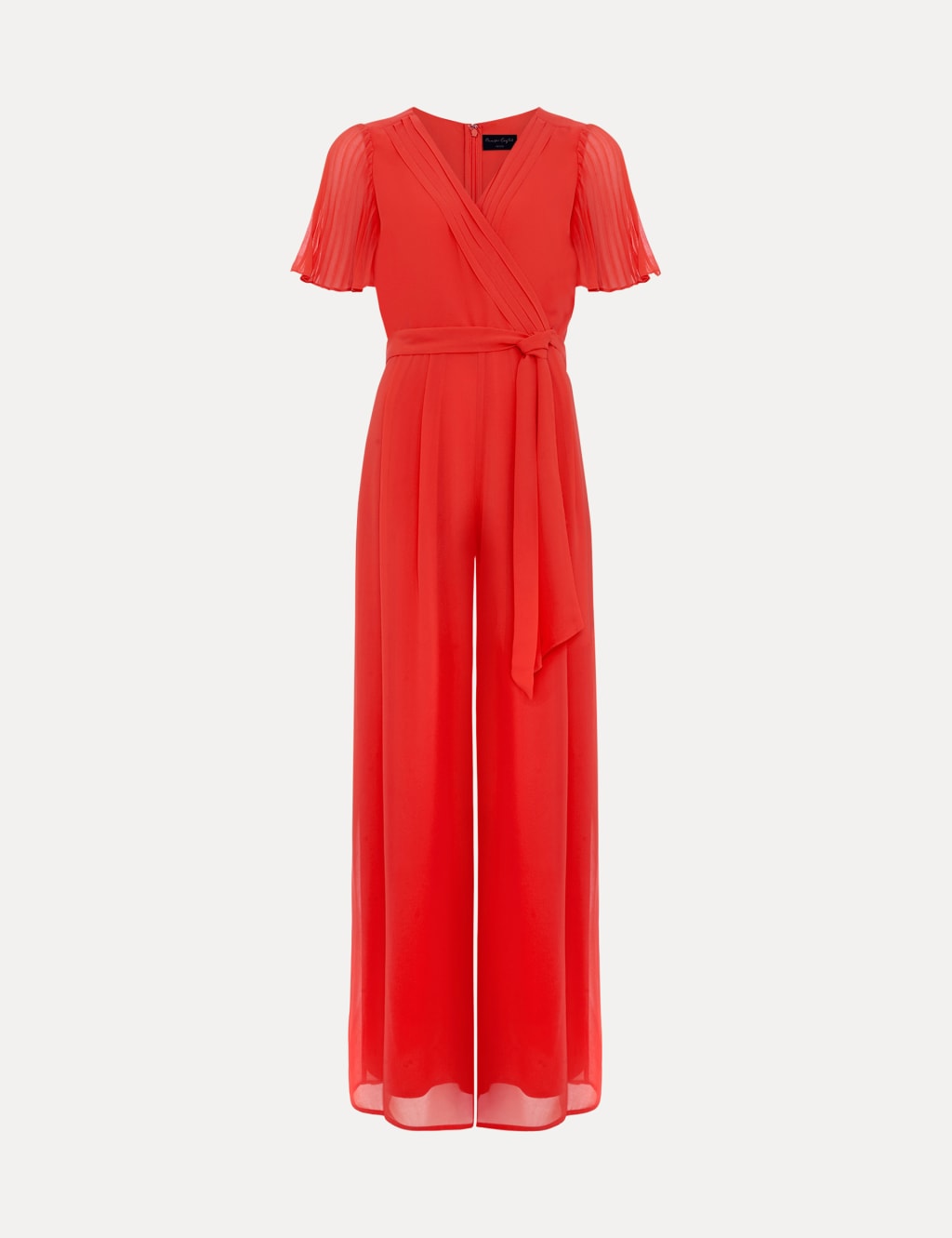 Belted Pleated Short Sleeve Wrap Jumpsuit 2 of 7